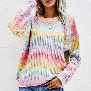 Cotton Candy Rainbow Sweater